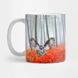 Great Grey Owl in Autumn Mug